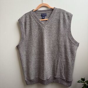 ABERCROMBIE FITCH Mens Marled Knit Cotton Blend Sweater  Vest Size XL